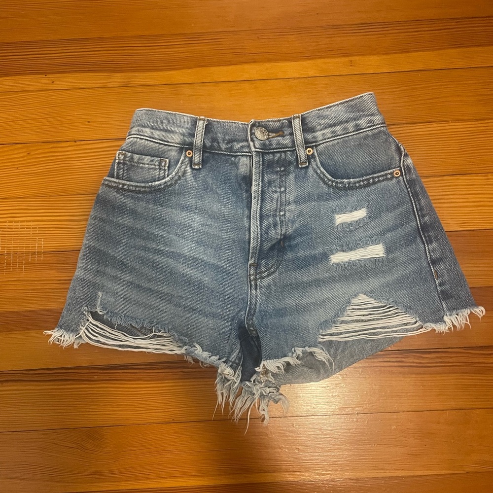 blue jean shorts
